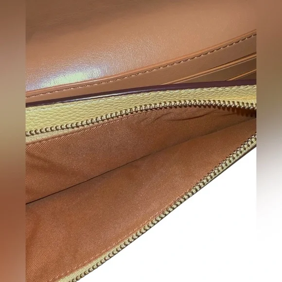 Coach Hayden Foldover Crossbody Yellow Clutch w/ Prairie Rivets - Picture 10 of 14